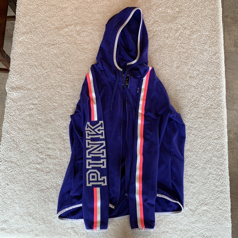 VS PINK Striped Zip Up Jacket